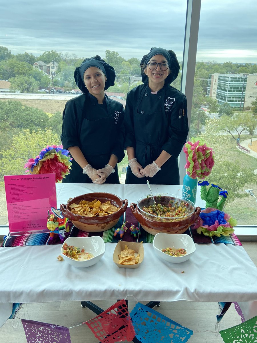 OCCulinaryArts's tweet photo. Today OC Culinary won 2nd place in the Salsa Competition at St Philip’s College.  Seniors Cassandra Alvarado and Eden Trevino each received a $250 scholarship. Thanks @GoSPC for a great event! https://t.co/2MTW1NtJvD