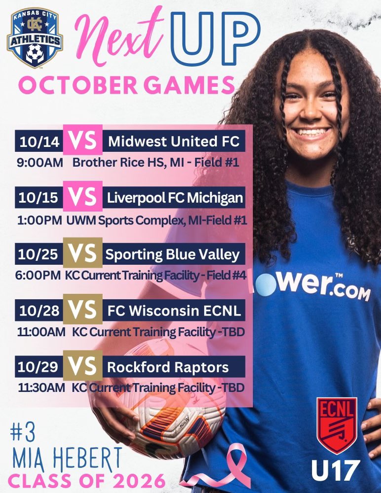 Miahebert07's tweet image. Looking forward to our upcoming games this month!!  
@AthleticsKCECNL @TheSoccerWire @TopDrawerSoccer @ImYouthSoccer @ImCollegeSoccer @PrepSoccer @HSSoccerKC @KCAECNL2007g