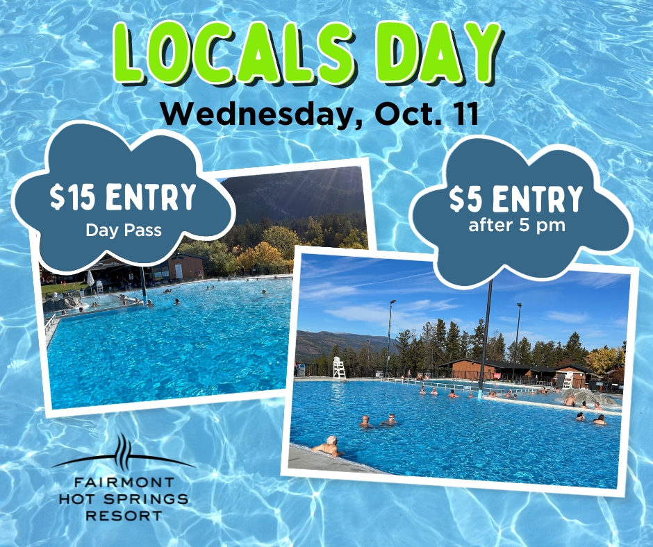 Wed, Oct. 11, we invite all locals for a dip in our newly renovated pool. 🤩 We've been approved to open the diving pool! We intend to install diving boards in the spring/summer of '24.  Hours: 9 am - 8 pm.  Day Pass $15  After 5 pm $5
#fhsr #fairmonthotsprings #travelbc