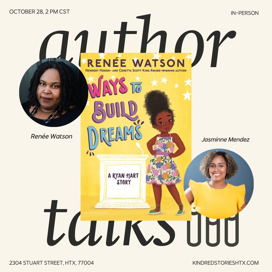 📣CALLING ALL TEACHERS!📣
Ya’ll know we love to see little Black girls who are supported while finding their way in the world, and that's why the Ryan Hart series is going to be a forever favorite! 

On October 28 at 2 PM CST, we have the pleasure of celebrating Ways to Build Dre