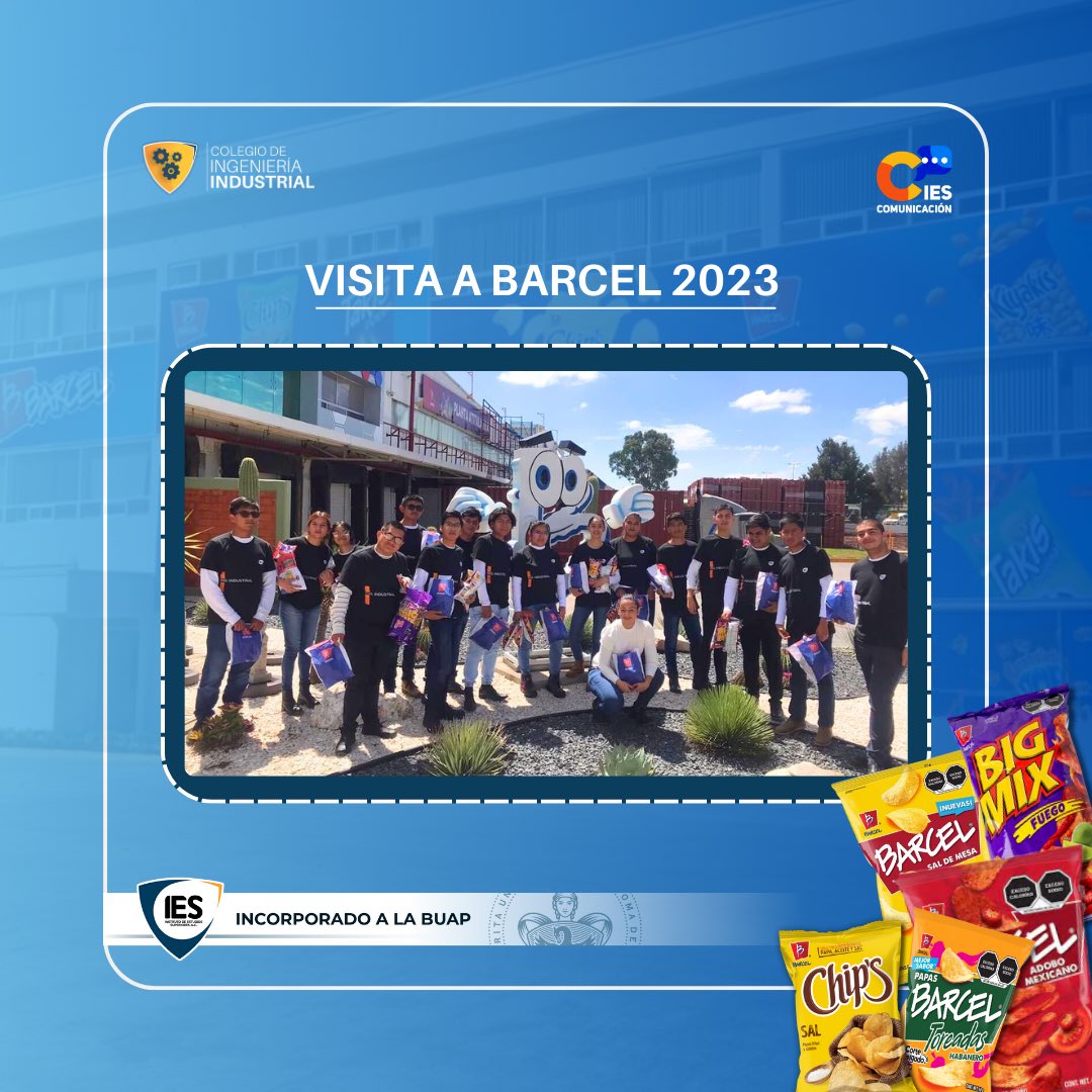 IESACoficial's tweet photo. Nuestros estudiantes de Ingeniería Industrial realizaron una visita a Barcel para revisar temas de seguridad e higiene, procesos de manufactura, procesos de gestión de calidad, mantenimiento, logística entre otras áreas de conocimiento.🏭
•
•
•
#Barcel #incorporadasbuap #IESAC https://t.co/Y6M6Zx3Y7c
