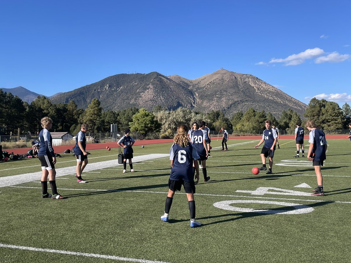 RealEcker's tweet photo. Sinagua Middle School is the location today as Northland Prep Academy faces Camp Verde in a match to determine the possible North region title. Story coming later @azds
#NPA
#CampVerde
#AIASoccer https://t.co/yFx1X47TA5