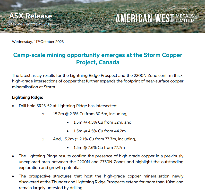 ChuckChunder007's tweet photo. Now we have a declaration of a "camp-scale mining opportunity" from 2 drill hole intersections folks. What announcement header can we expect if $AW1 #AW1 can actually prove that it has an economically viable project #overpromotion https://t.co/fuSGDPhawz
