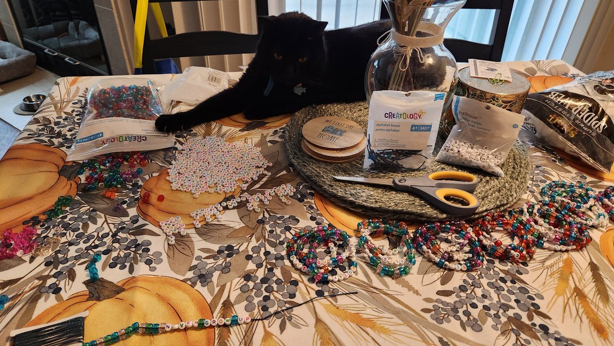 leximonique_98's tweet photo. Making friendship bracelets with Mai Mai 🐈‍⬛ to give away at the @taylorswift13 Eras Tour movie this Friday! @taylornation13 https://t.co/BT3IjuLz0C