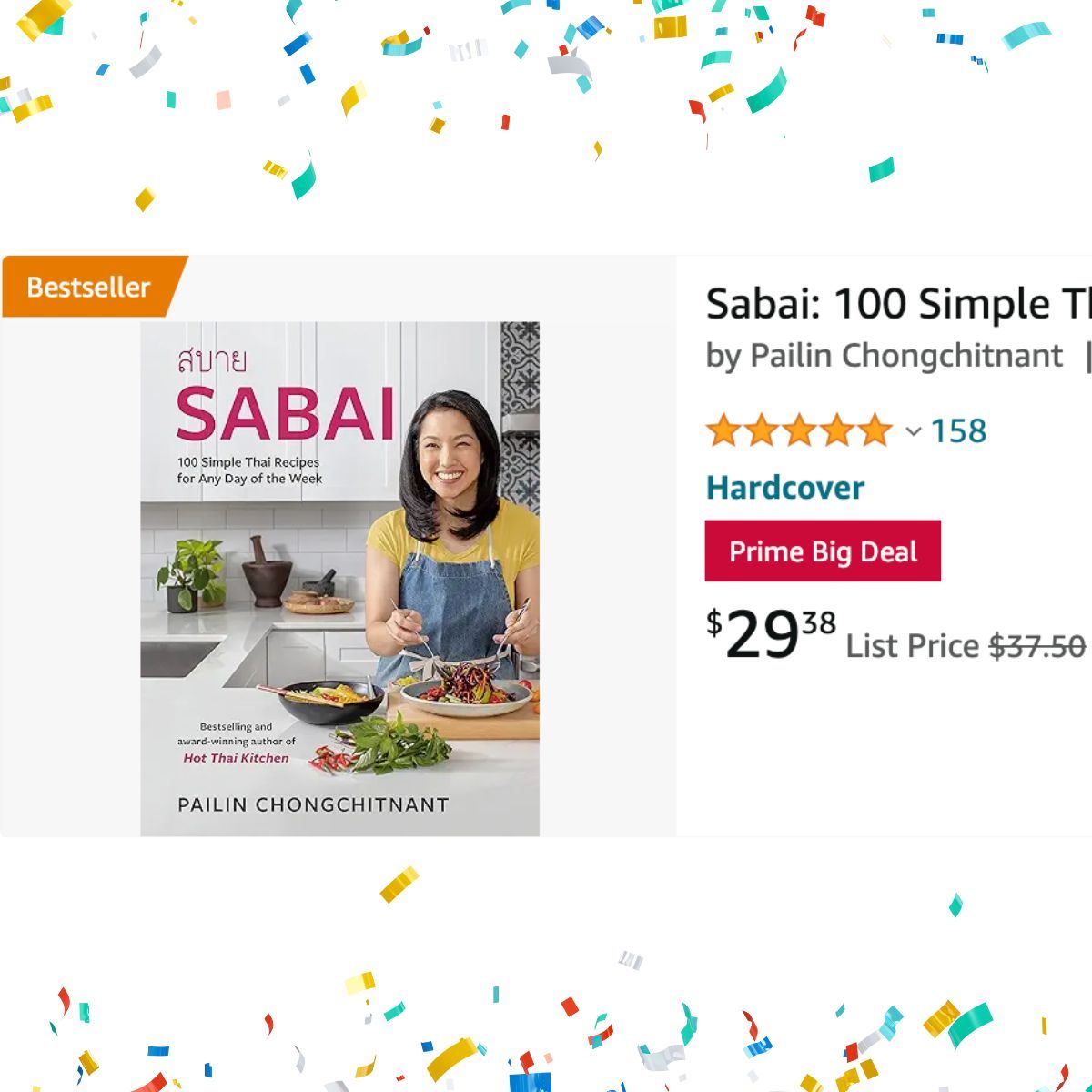 Sabai is part of the "Top Cookbooks" promo for Prime Day in Canada! It's on sale in the US also but not part of a Prime Day. It could make a Christmas gift for someone, perhaps? 
Prime Day ends tomorrow!

Canada: buff.ly/46J5wwN 
US: buff.ly/472qfMn