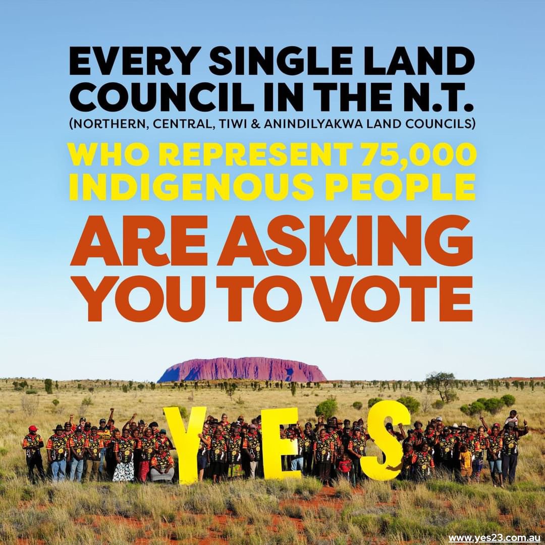 Yes23 (@yes23au) on Twitter photo On October 14, stand with the 80% of Aboriginal and Torres Strait Islander people supporting the Voice and write YES.
#yes23
Credit: Central Land Council, Sean Marsh Design On October 14, stand with the 80% of Aboriginal and Torres Strait Islander people supporting the Voice and write YES.
#yes23
Credit: Central Land Council, Sean Marsh Design