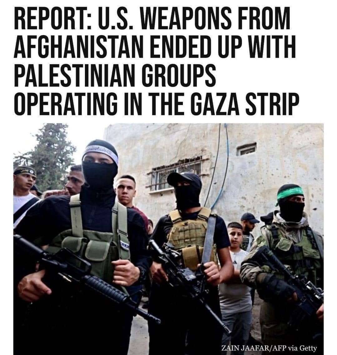 Maybe this is why the DNC influencers are all preaching that Israel has a right to defend itself. All preaching the same thing today. Because they know Biden left behind military weapons in Afghanistan. That was used to slaughter people in Israel. I'm not going to apologize for…