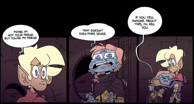A sweet little moment from Elf &amp; Warrior. Thinking back fondly on the significant portion of my life that I spent with these characters.

Thanks for all the memories, @SirVictorThe2nd . And thank you, @Webtoon, for the opportunity to bring this to life. 
