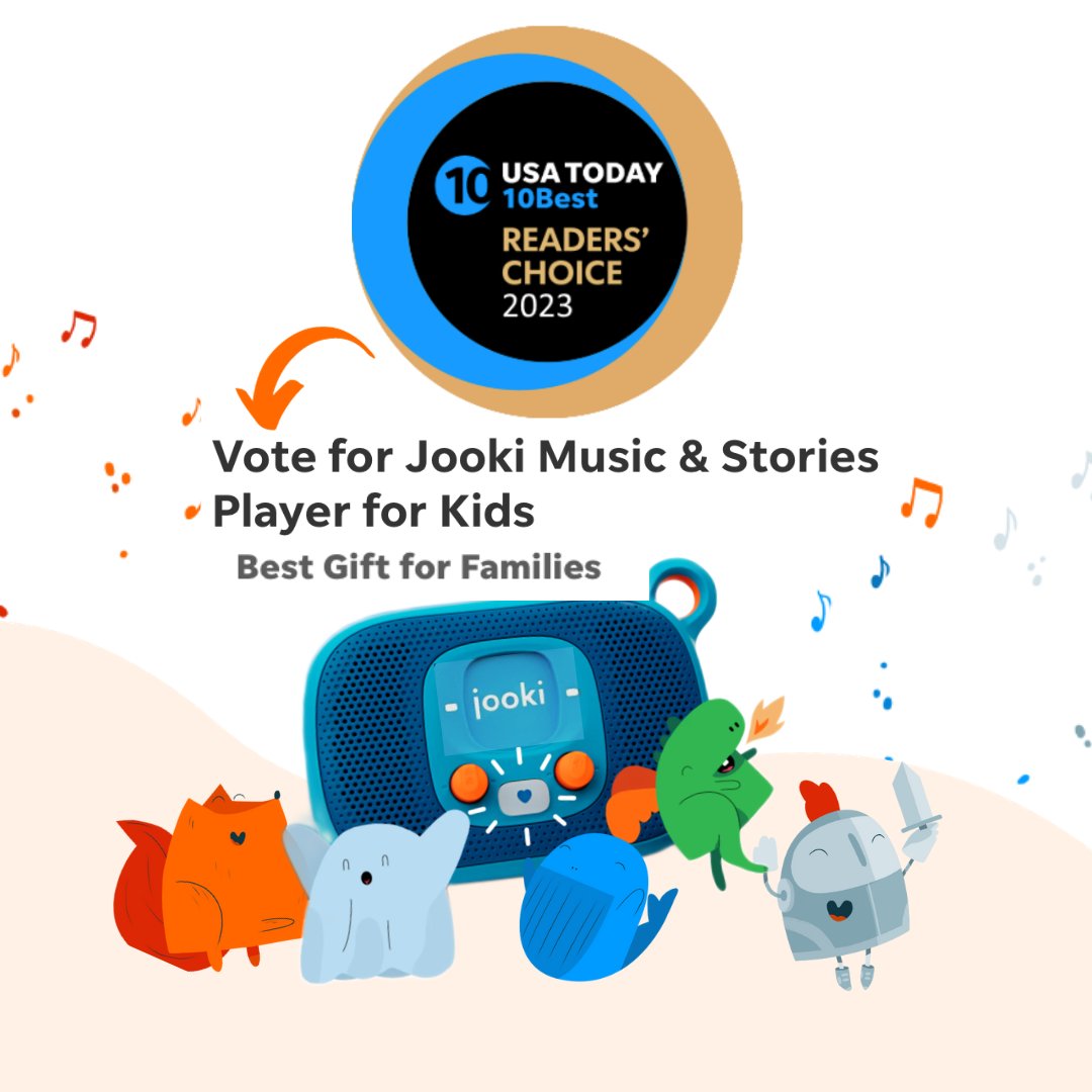 jookiplay's tweet photo. 🗳️VOTE for Jooki as @10best 's Best Gift for Families!🎁Help us share what a wonderful gift Jooki is for kids and families. (Vote daily if you like!) 🙏  
https://t.co/PtXDgJQQ2B

#kidsactivities #kids #music https://t.co/vxzjywGJpT