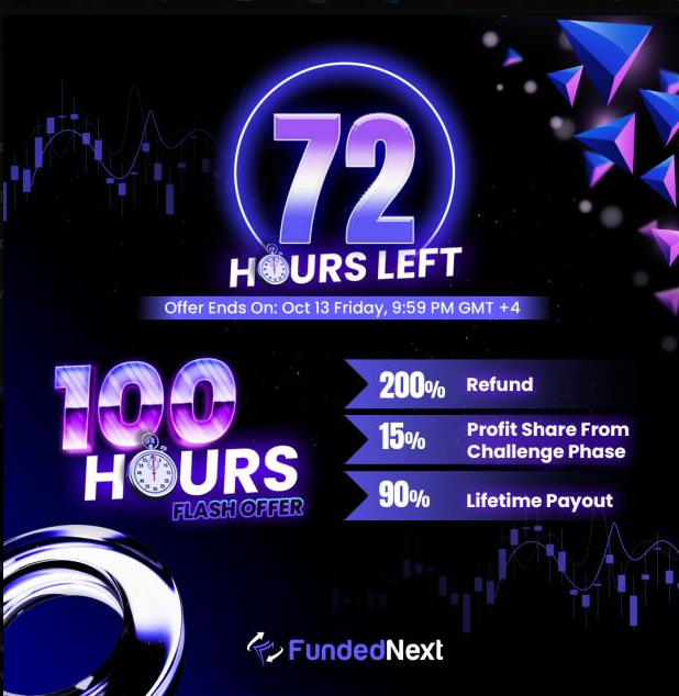 MigzCool's tweet photo. 100 Hours Flash Offer  
This offer will end on October 13, Friday 09:59pm (GMT +4) 📷

Start your trading journey today- https://t.co/z6BEnyQhN9

@FundedNext https://t.co/MEzkkNix23
