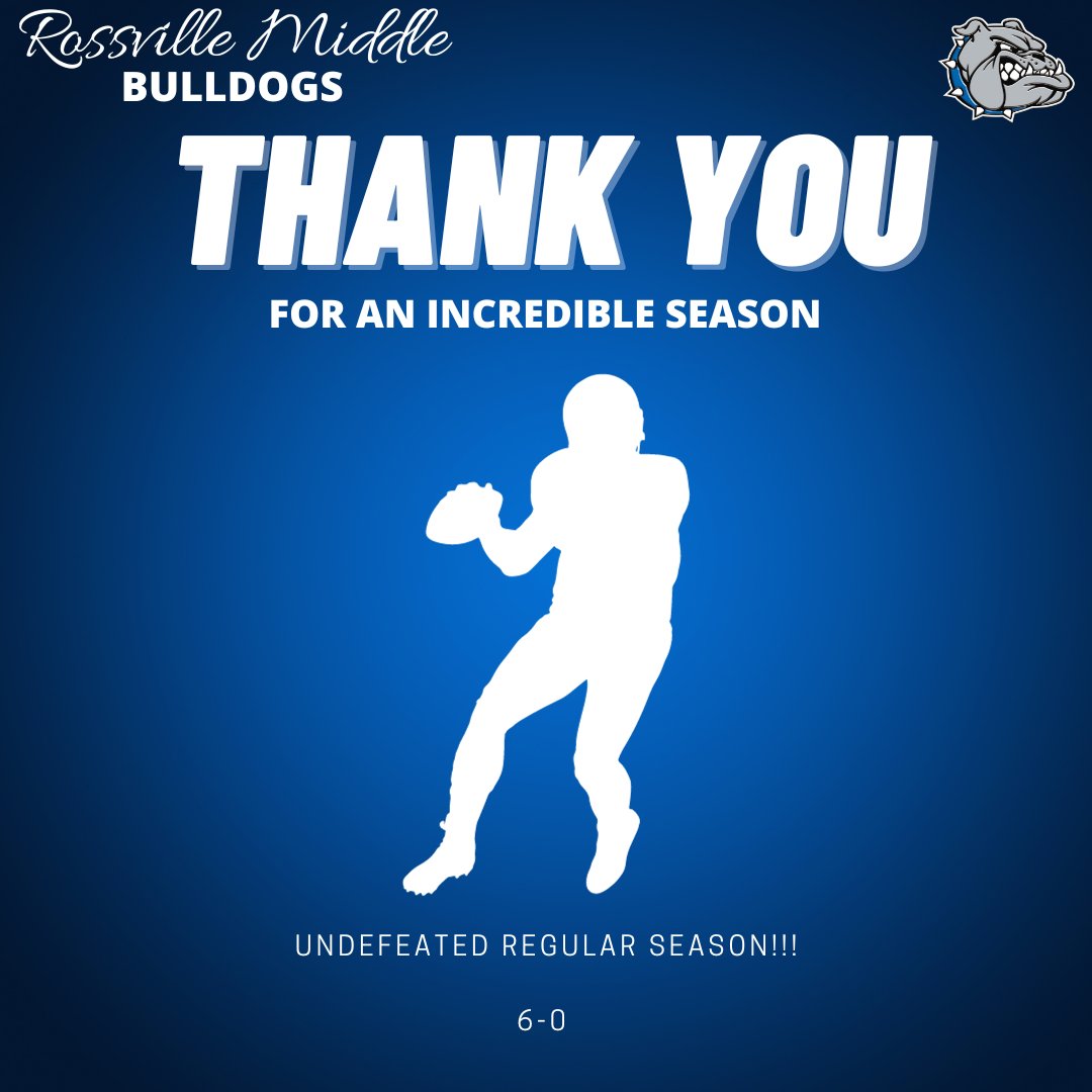 A huge SHOUT OUT to the RMS Bulldog Football Team for an amazing season.  It didn't end the way we wanted, but there's lots to build on and high expectations for next season.💪🙌👊

Now, back to the lab..and time to cheer on the Saddle Ridge Mustangs!!!🐎🏆🐎

Go Bulldogs!!!