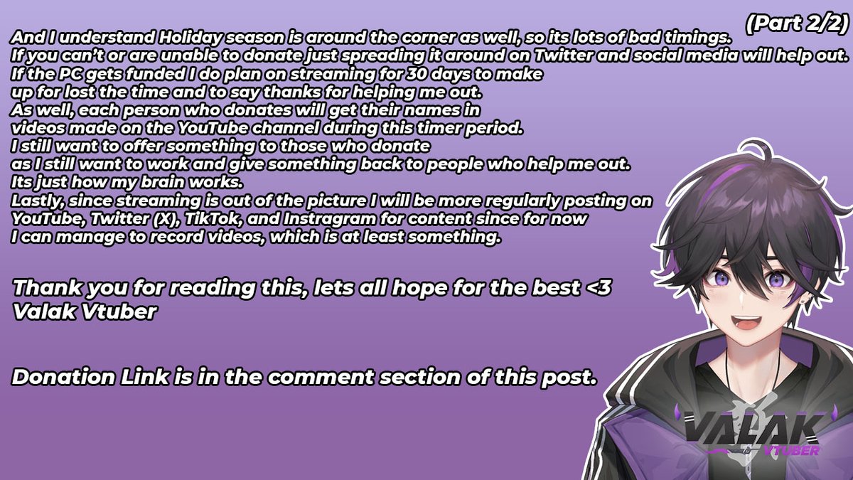VtuberValak's tweet photo. I need some help right now, please read if you have a moment. 💜 https://t.co/IeL9rkyWUq