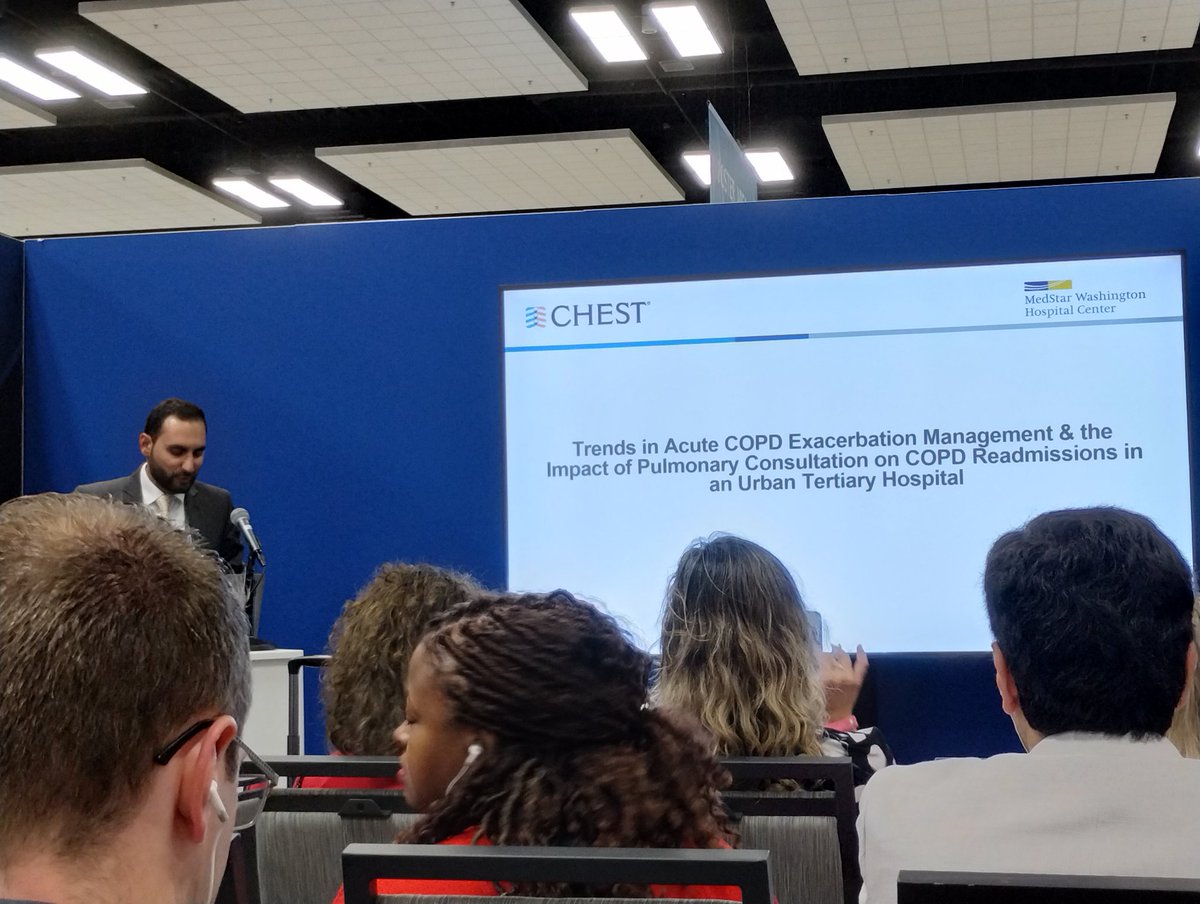 Another @IMMWHC star shining bright in Hawaii!
Ahmad Obeidat, MBBS presenting his work on Trends in Acute COPD Exacerbation Management and the Impact of Pulmonary Consultation on COPD Readmissions in an Urban Tertiary Hospital #CHEST2023 #CHESTSoMe #CHESTtrainees @whcpccm