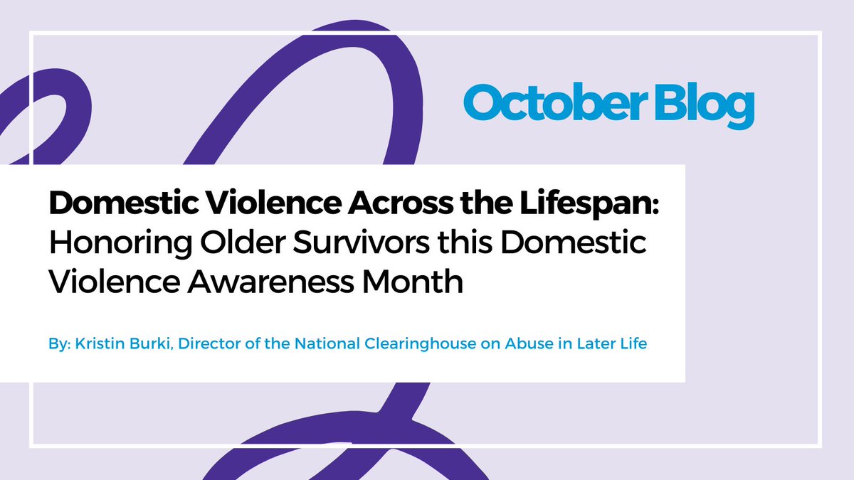 “...there is no one face of domestic violence...” 

October is Domestic Violence Awareness Month. Read our October Blog for tips on supporting survivors and resources: eldermistreatment.usc.edu/ncea-blog/oct-…  

We can all do #1Thing towards eradicating domestic violence.