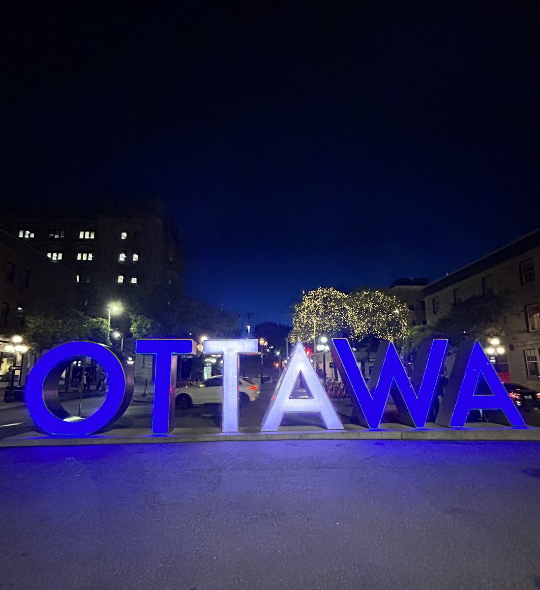 In solidarity with the people of Israel and members of Ottawa’s Jewish community, the Heritage building at City Hall and the Ottawa sign in the ByWard Market have been illuminated tonight in blue and white. En solidarité avec le peuple d'Israël et les membres de la communauté