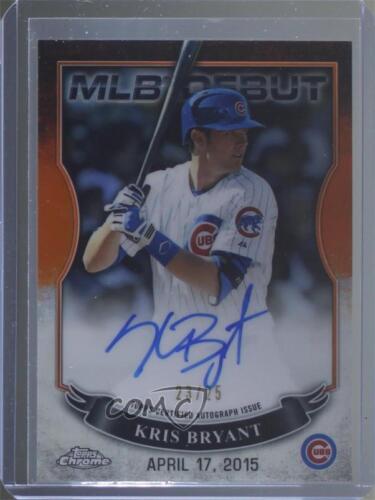 gems_card's tweet photo. 2016 Topps Chrome MLB Debut Auto Orange Refractor /25 Kris Bryant #MLBA-KB Auto #ad #thehobby https://t.co/2iLAL6b6e6 https://t.co/fEgBkuWKoM
