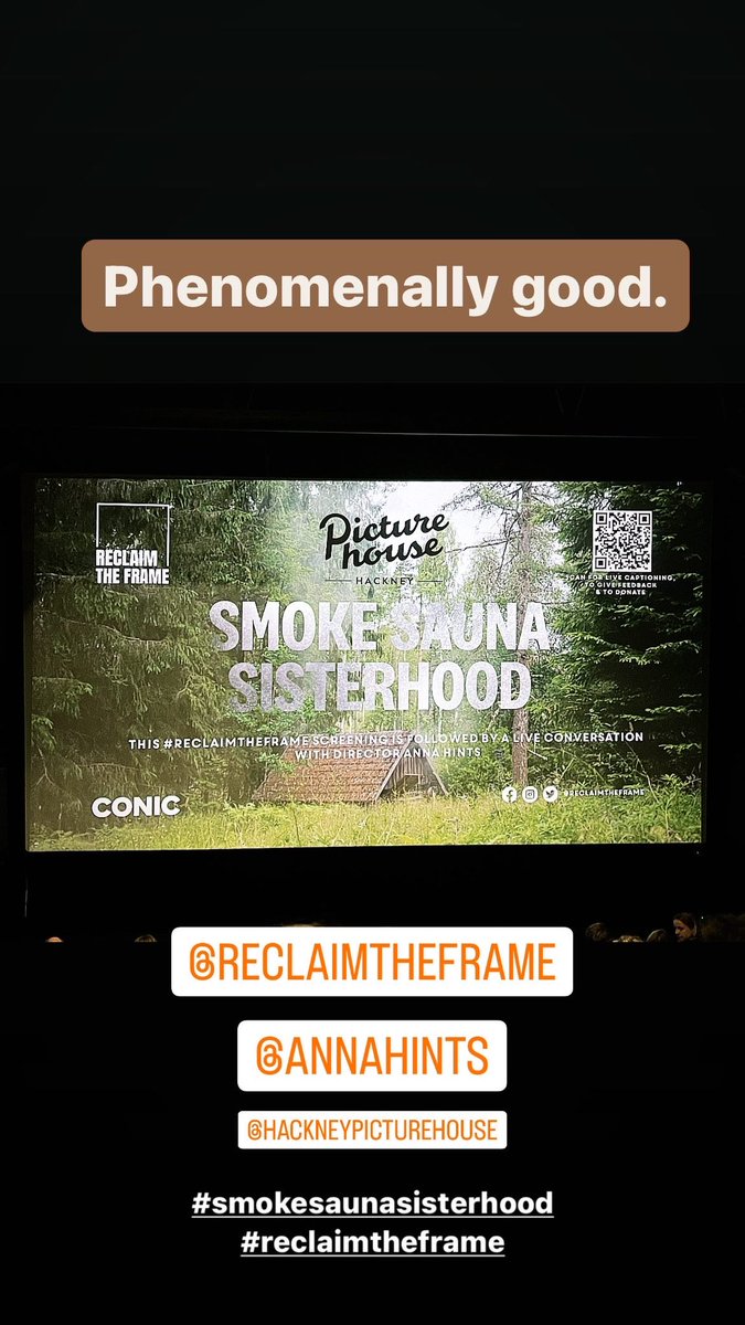 #smokesaunasisterhood broke me, caught me, cradled me and then lovingly put me back together. An exceptional piece of filmmaking. Can’t recommend it highly enough. @HackneyPH @ReclaimTheFrame #annahints #reclaimtheframe