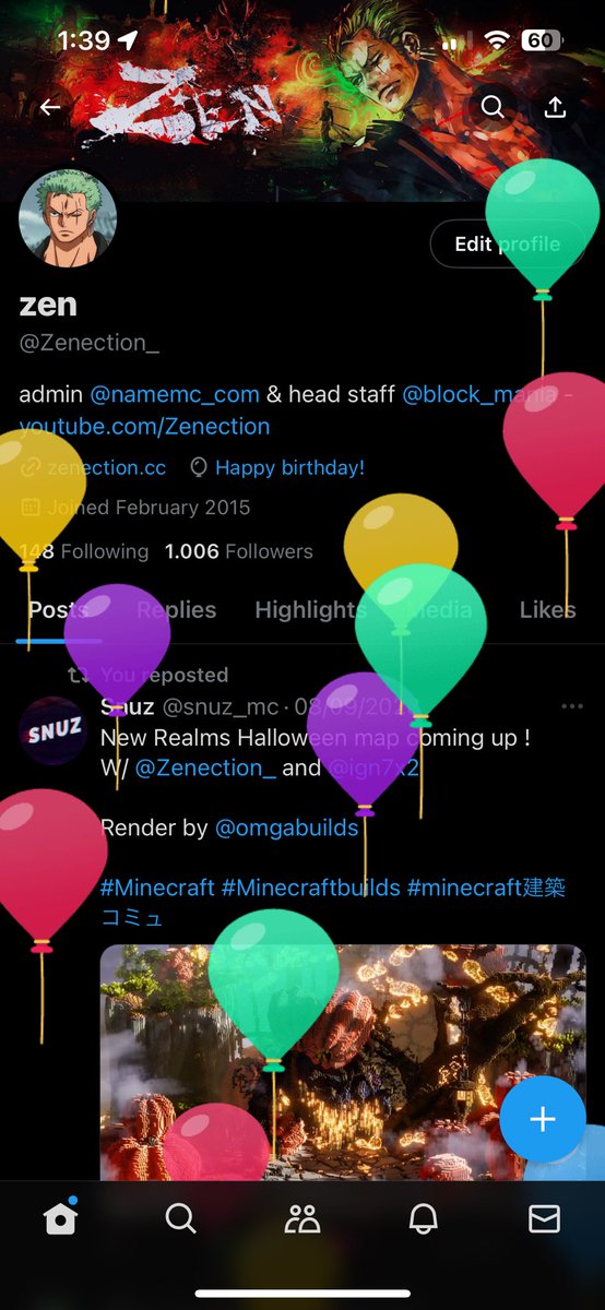 Zenection_'s tweet image. annual tweet of balloons