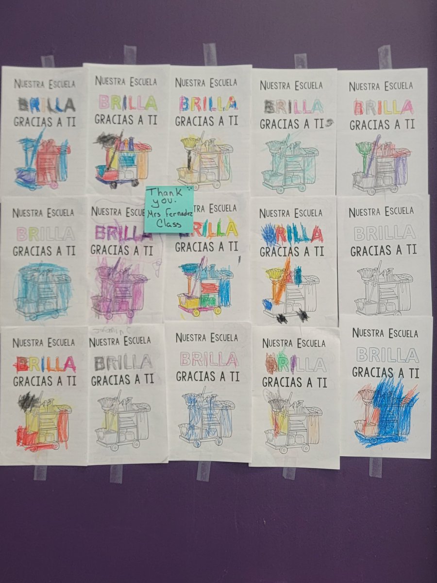 JKrollie's tweet photo. Last week was School Custodian Appreciation Day. Our wonderful head custodian, Ms. Gloria, was out so she got her cards today! I love that these are on her door &amp; for the small thank you! #parksparrots https://t.co/vrAfILEBuM
