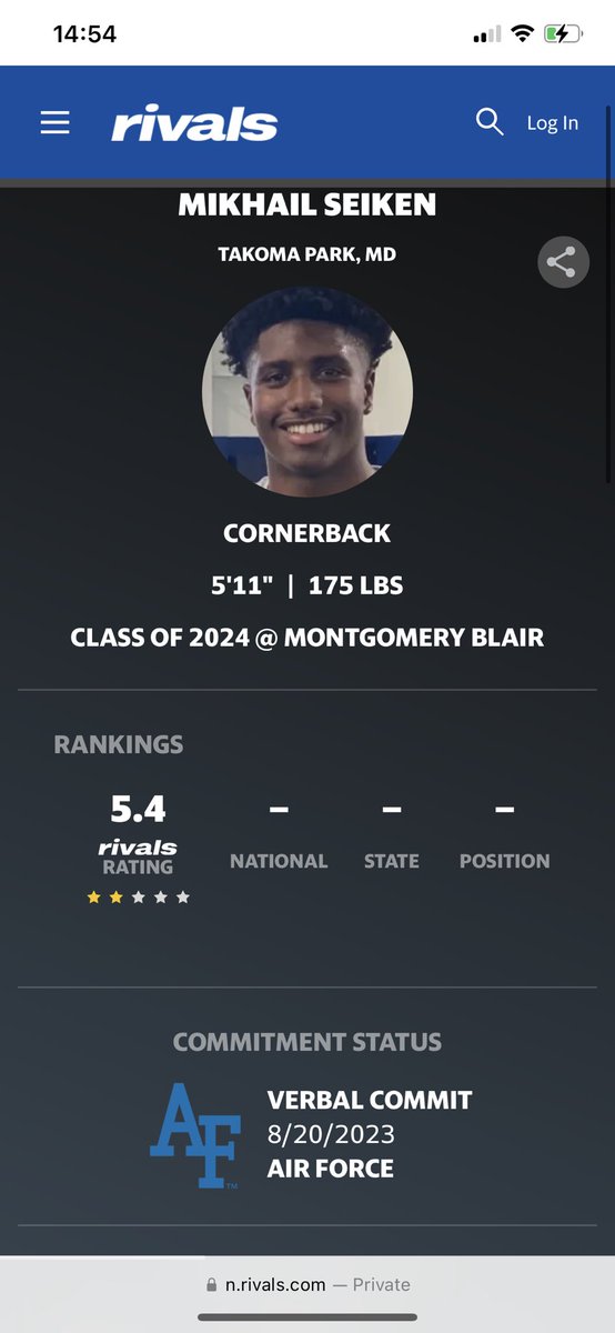 M1toocold's tweet photo. 2 star ��️⭐️!! Thank you @247Sports and @Rivals for the recognition! @BrianDohn247 @MarcBacote https://t.co/p2ibUViFLr