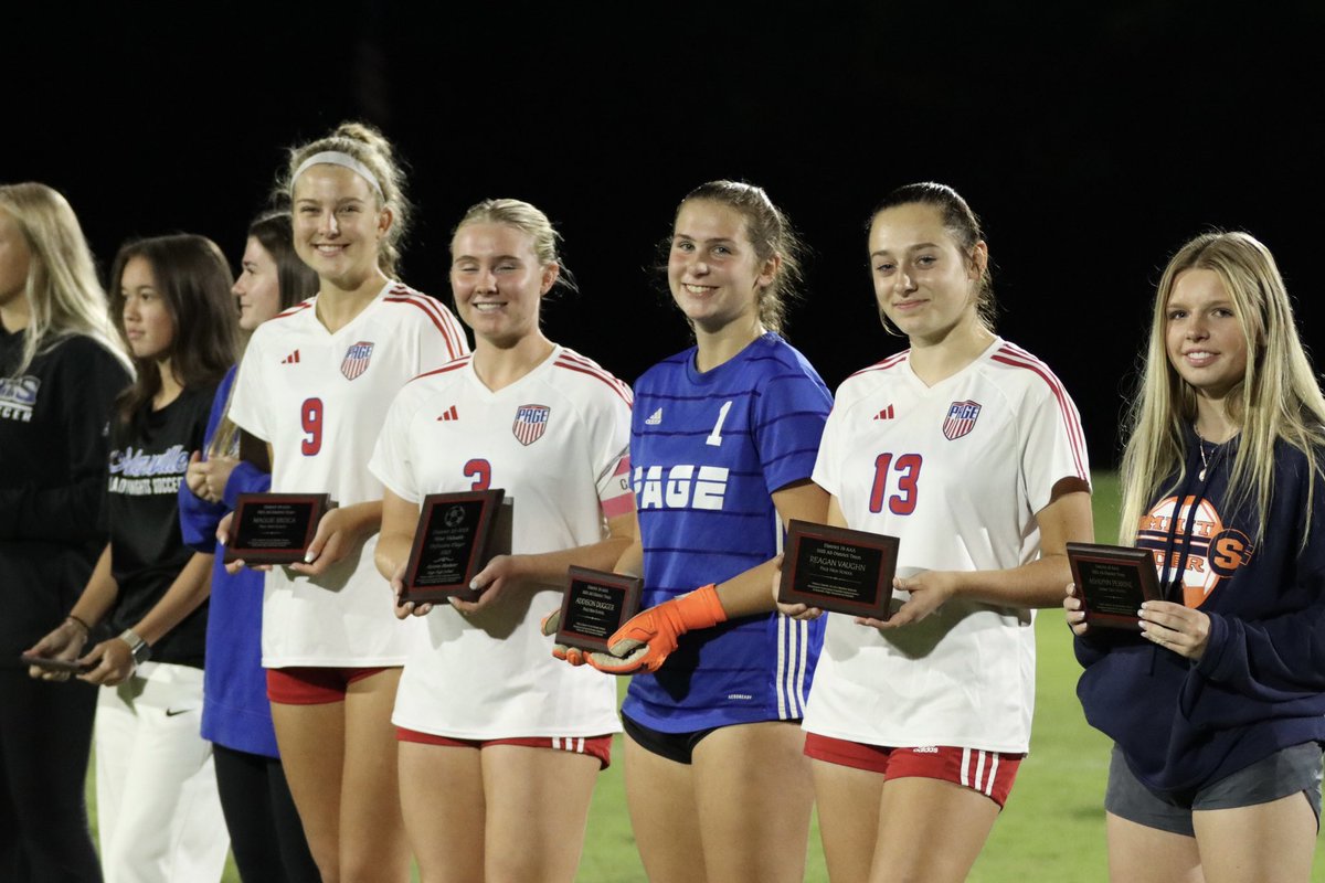 Several of our Lady Pats were honored tonight before the district semifinals game. All Team - Maggie Brzica - Anna Dugger - Reagan Vaughan Defensive Player of the District - Anna Baker Congrats ladies! ❤️⚽️💙