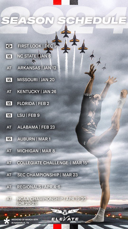 Ladies &amp; gentlemen….
the ‘24 schedule!

➡️ gado.gs/azf

🔴⚫️✈️🐶
#GloryGlory | #GoDawgs