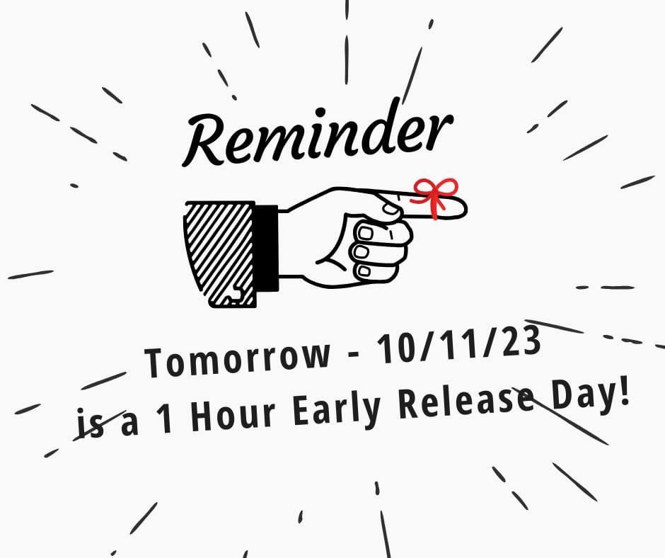 Coulee151's tweet photo. School is dismissed at 1:40 tomorrow for Staff Collaboration! https://t.co/cXiktoRl1P