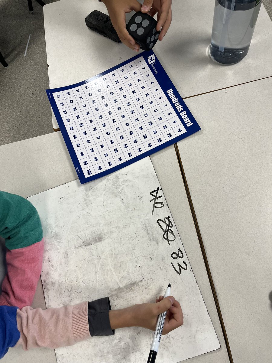 Today we learned the simple yet oh so fun game called ‘101’! Add the value on the die or multiply it by 10 and then add it, with the goal of reaching 101 without going over before all other teams! So much math, and a little competition, too! @CarletonHeights <a href="/OCDSB/">OCDSB</a>