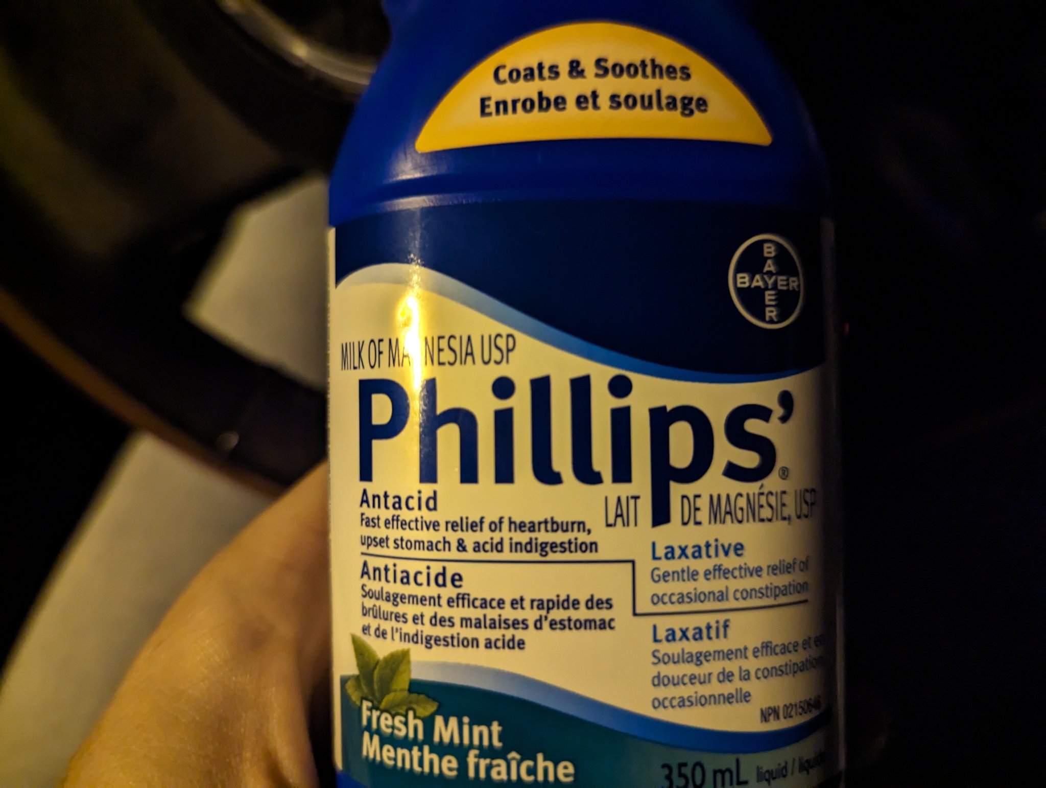 Bayer Phillips Lait de magnésie liquide, 350 ml