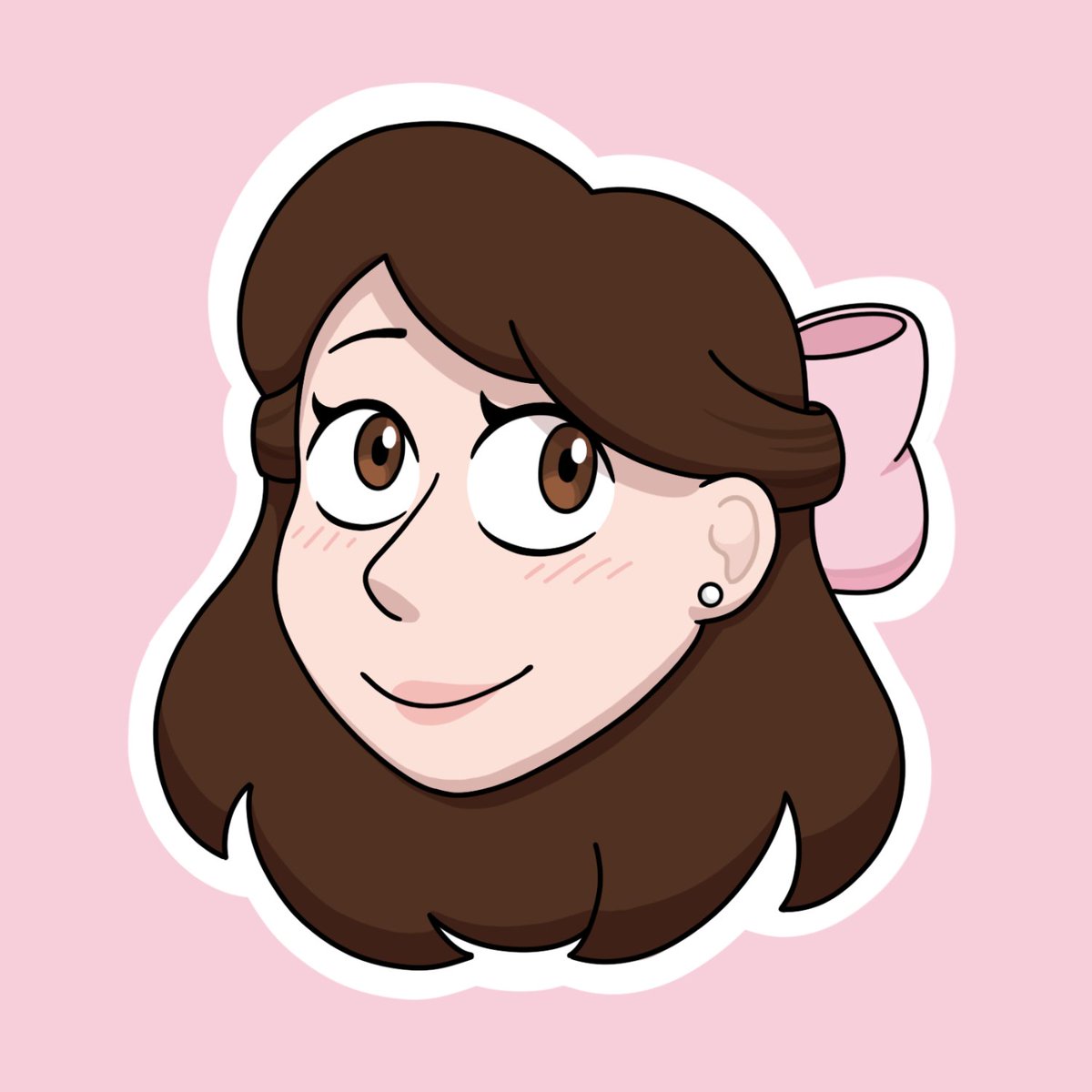 I finally got brave enough to draw my own face as an icon, so it's time for a profile picture that's actually me! Hi everybody 👋 #newpfp #digitalart #pink