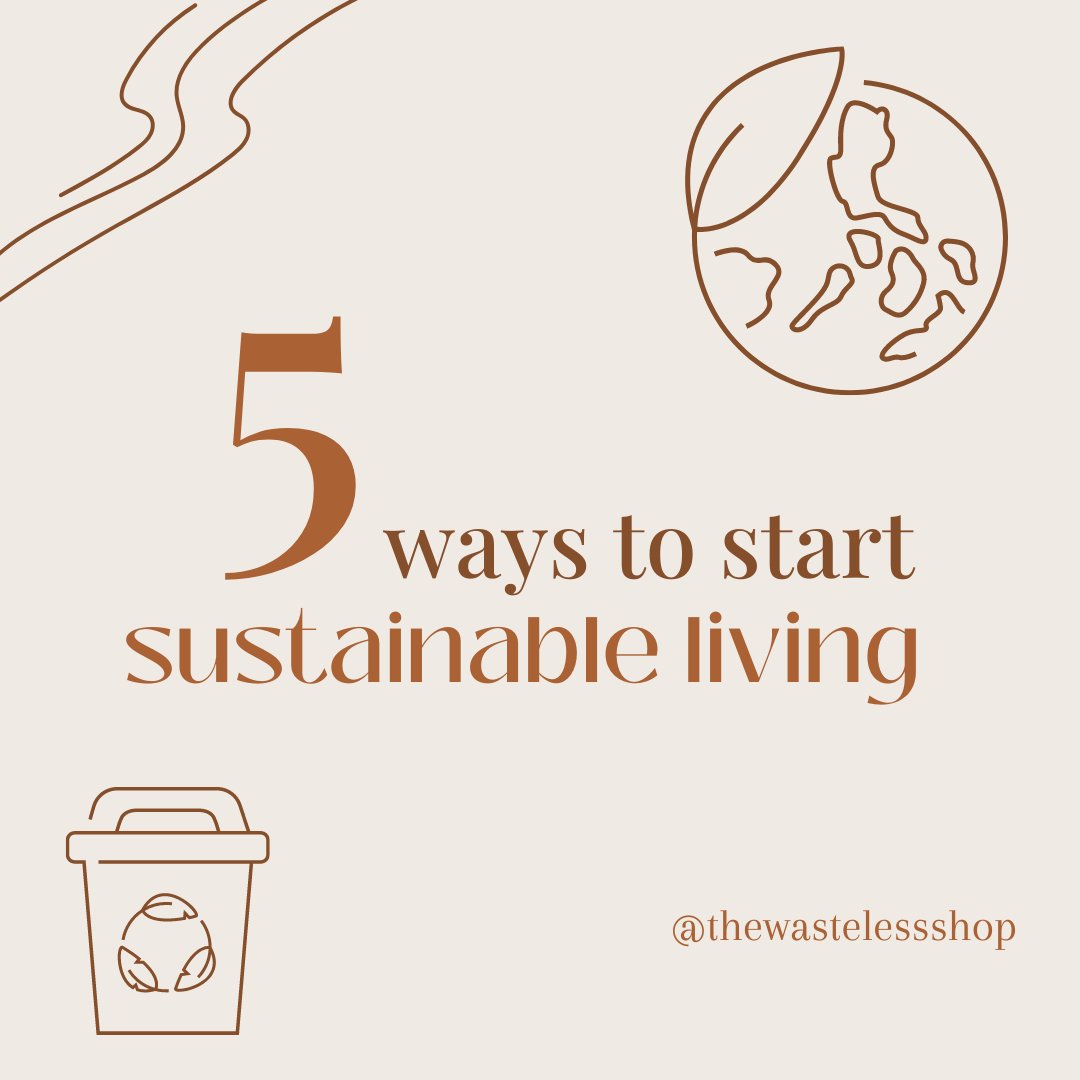 WasteLessShop's tweet photo. Swipe to read 5 ways to start sustainable living! 🌿

Here's why each one is important:

♻️ Thrifting gently used clothes helps to halt fast fashion &amp; unnecessary clothing waste
♻️ Using refillable jars &amp; bottles reduces emissions with less shipping making each purchase more eco- https://t.co/nxkveuR6ec