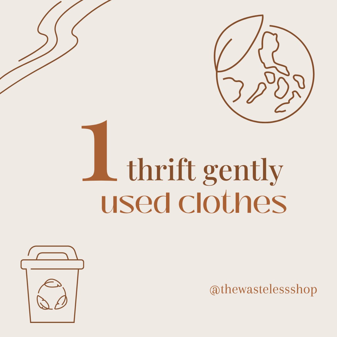 WasteLessShop's tweet photo. Swipe to read 5 ways to start sustainable living! 🌿

Here's why each one is important:

♻️ Thrifting gently used clothes helps to halt fast fashion &amp; unnecessary clothing waste
♻️ Using refillable jars &amp; bottles reduces emissions with less shipping making each purchase more eco- https://t.co/nxkveuR6ec