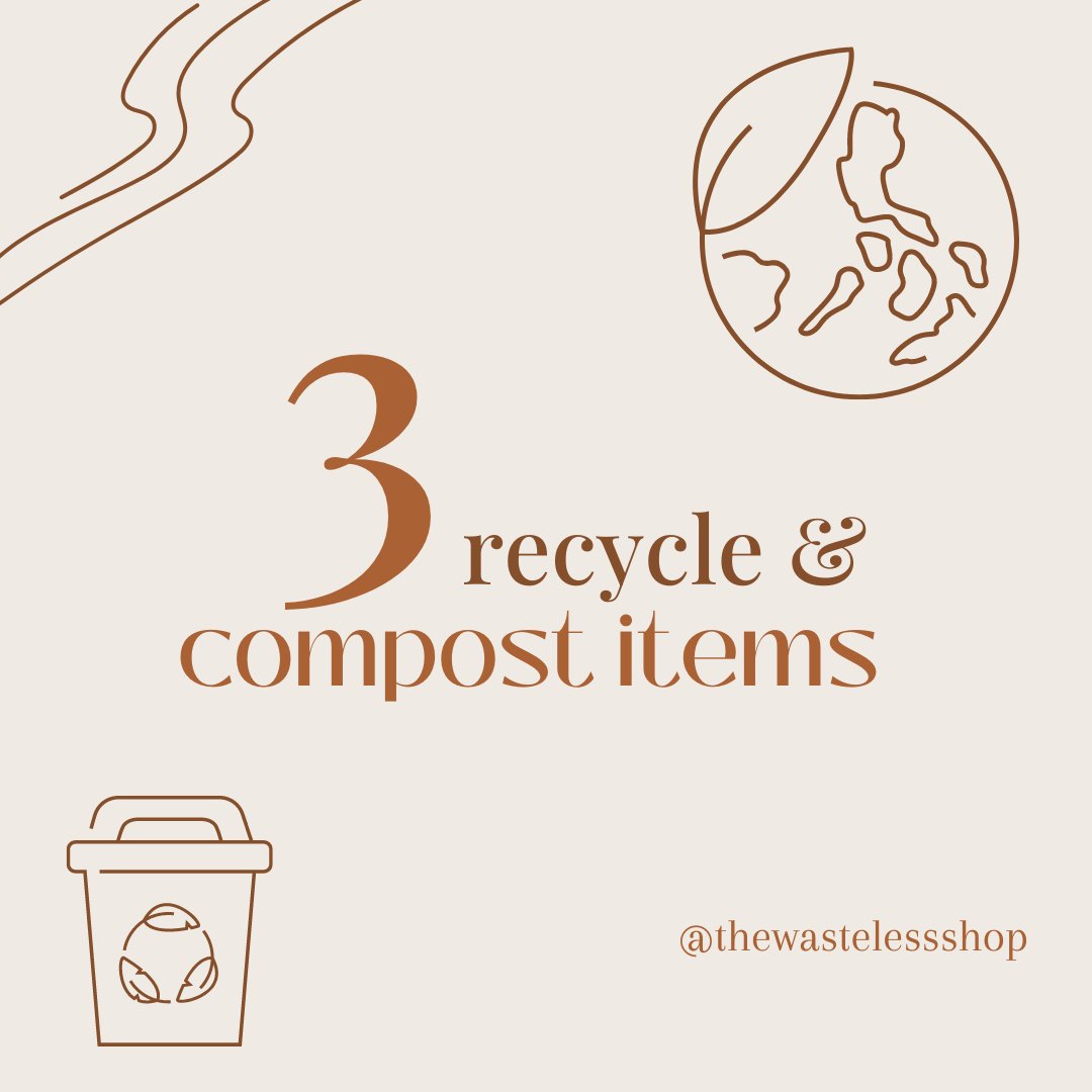 WasteLessShop's tweet photo. Swipe to read 5 ways to start sustainable living! 🌿

Here's why each one is important:

♻️ Thrifting gently used clothes helps to halt fast fashion &amp; unnecessary clothing waste
♻️ Using refillable jars &amp; bottles reduces emissions with less shipping making each purchase more eco- https://t.co/nxkveuR6ec