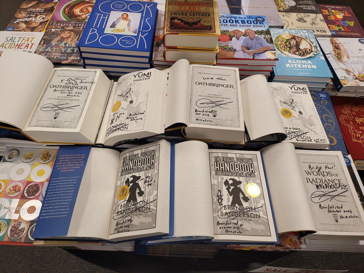 On my way back from a writing retreat in Hawaii. Managed to hit the Honolulu @BNBuzz. These pictured have the special Brandalized signature but there are a lot of just signed! Warning, you need to ask for the specials. One per person. Good luck!