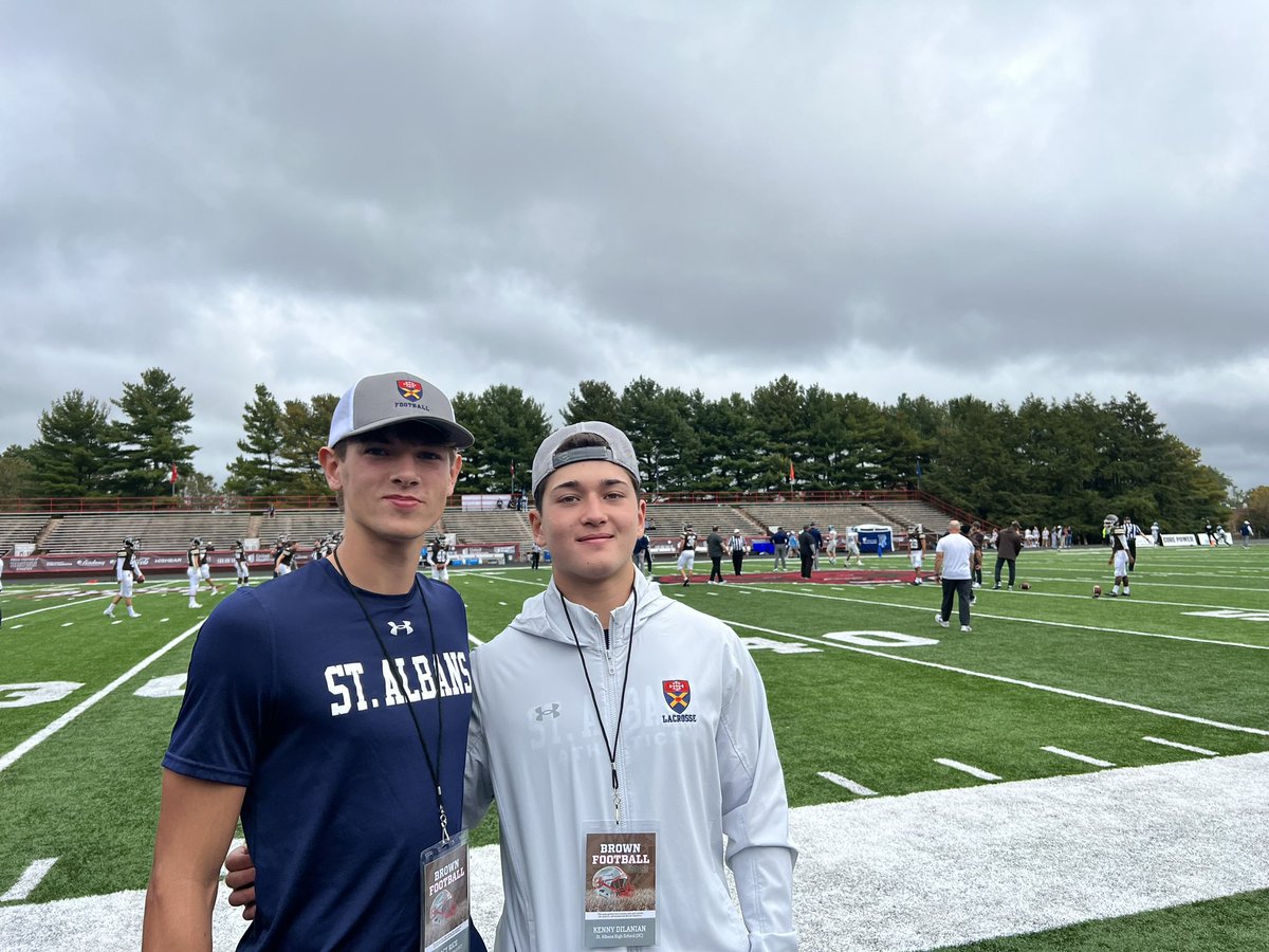 kdilanian_iii's tweet photo. Had a super fun time watching @BrownU_Football play in the Governor’s Cup this weekend! Thank you to @MattODonnell27 @BrownHCPerry and especially @CoachMMac1 for an amazing experience. Can’t wait to get back to Providence this spring! 
@o_martin90 
@sta_athletics_ https://t.co/Phjra3NTel