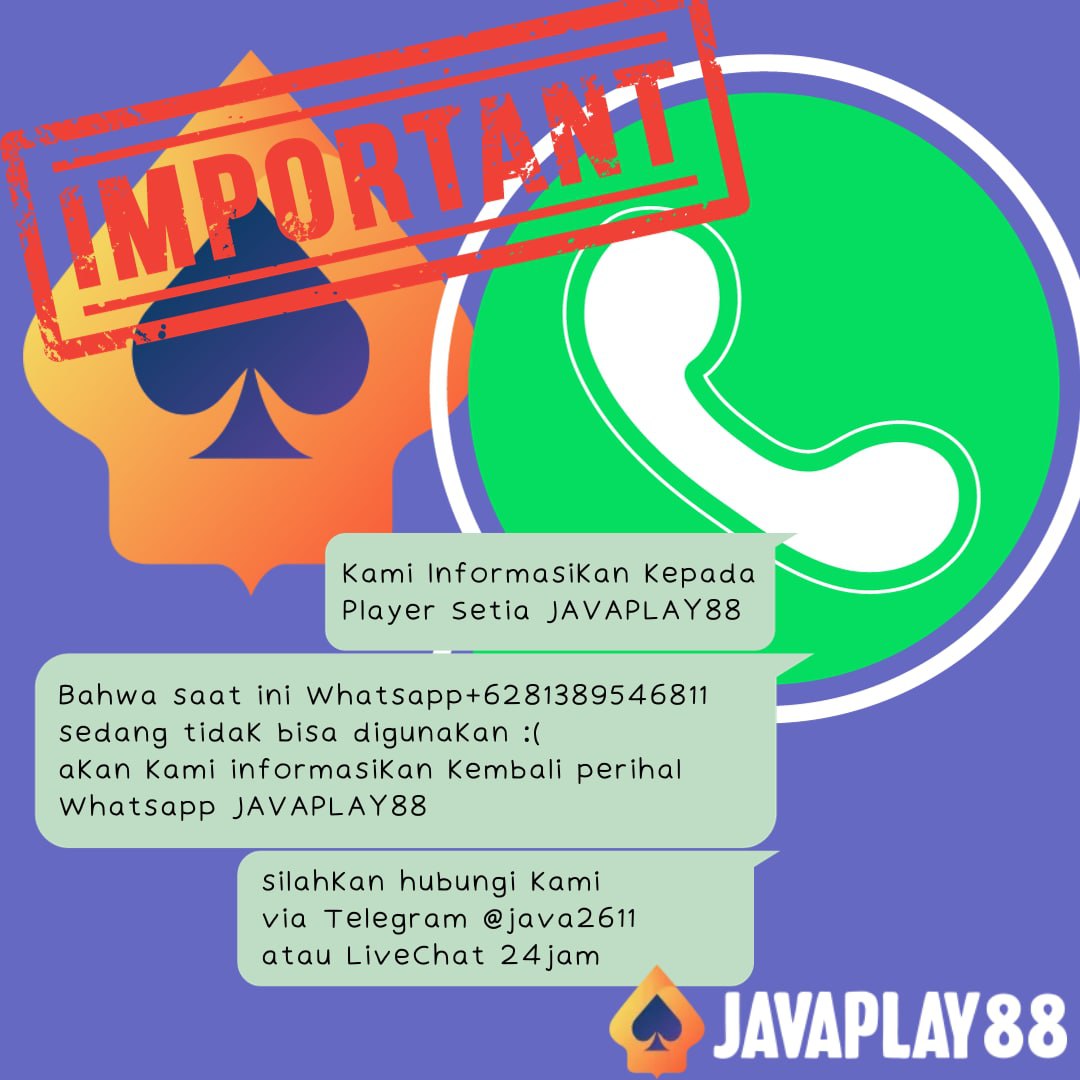 javaslotter88's tweet photo. ⚠️INFORMASI PENTING ‼️

Mohon maaf atas ketidaknyamanannya
Saat ini Whatsapp #JAVAPLAY88 sedang gangguan
Akan kami informasikan lebih lanjut perihal Whatsapp JAVAPLAY88

LINK DAFTAR :  
https://t.co/Wul7M7DYpL

#freechip #freebet #freebetjavaplay88 #gacor #slot #jackpot #viral https://t.co/75aqVhakHR