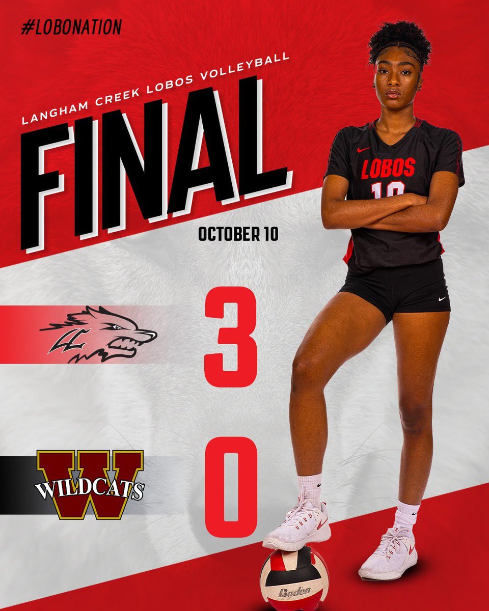 The Lady Lobos take care of business in 3. #LOBONATION #RespectAllFearNone 
<a href="/langhamcreekhs/">Langham Creek High</a> <a href="/lchsabc/">LC Athletic Boosters</a> <a href="/CFISDAthletics/">CFISDAthletics</a>