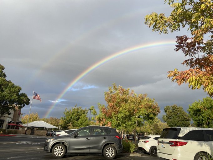I&rsquo;m out in Vacaville getting a bite to eat and it started raining (yay!)! And now there&rsquo;s a double rainbow