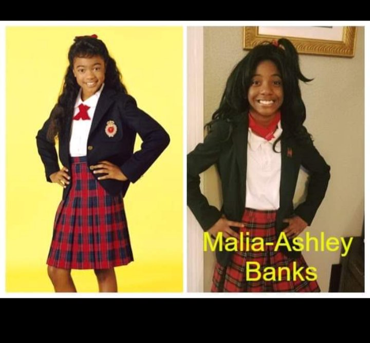 kennie2Js's tweet photo. @TatyanaAli My family did a challenge to dress up as a TV character for dinner with only things already in the house. How did my daughter do? https://t.co/n7BEfH5xB8