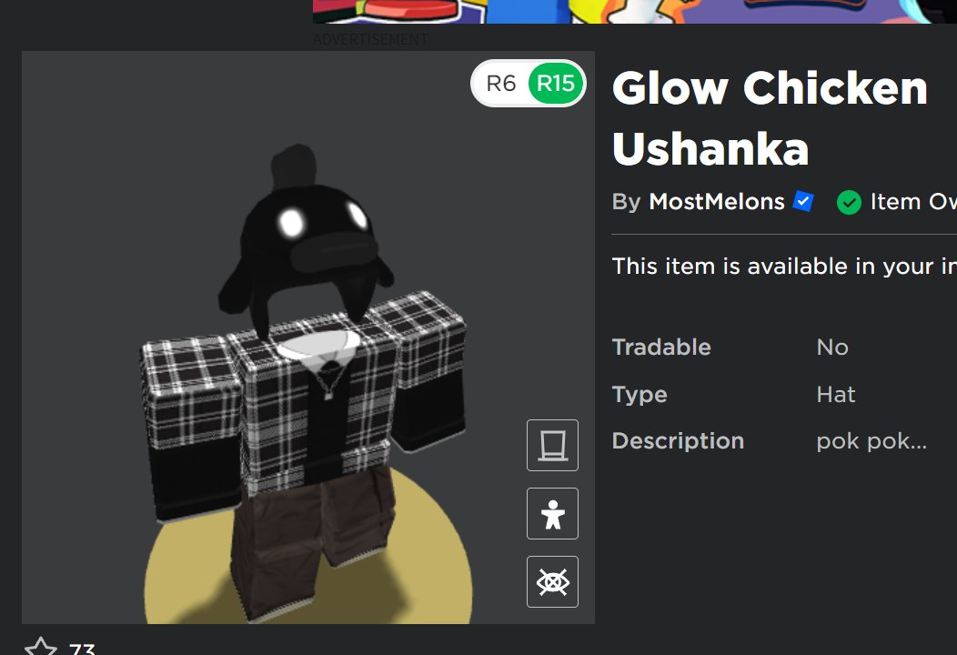 mostmelons's tweet photo. Made a cross over between the chicken ushanka and the glow cat!
https://t.co/5AwXLnTHXl
#UGC #ROBLOX #robloxugc https://t.co/moTD7YllFe
