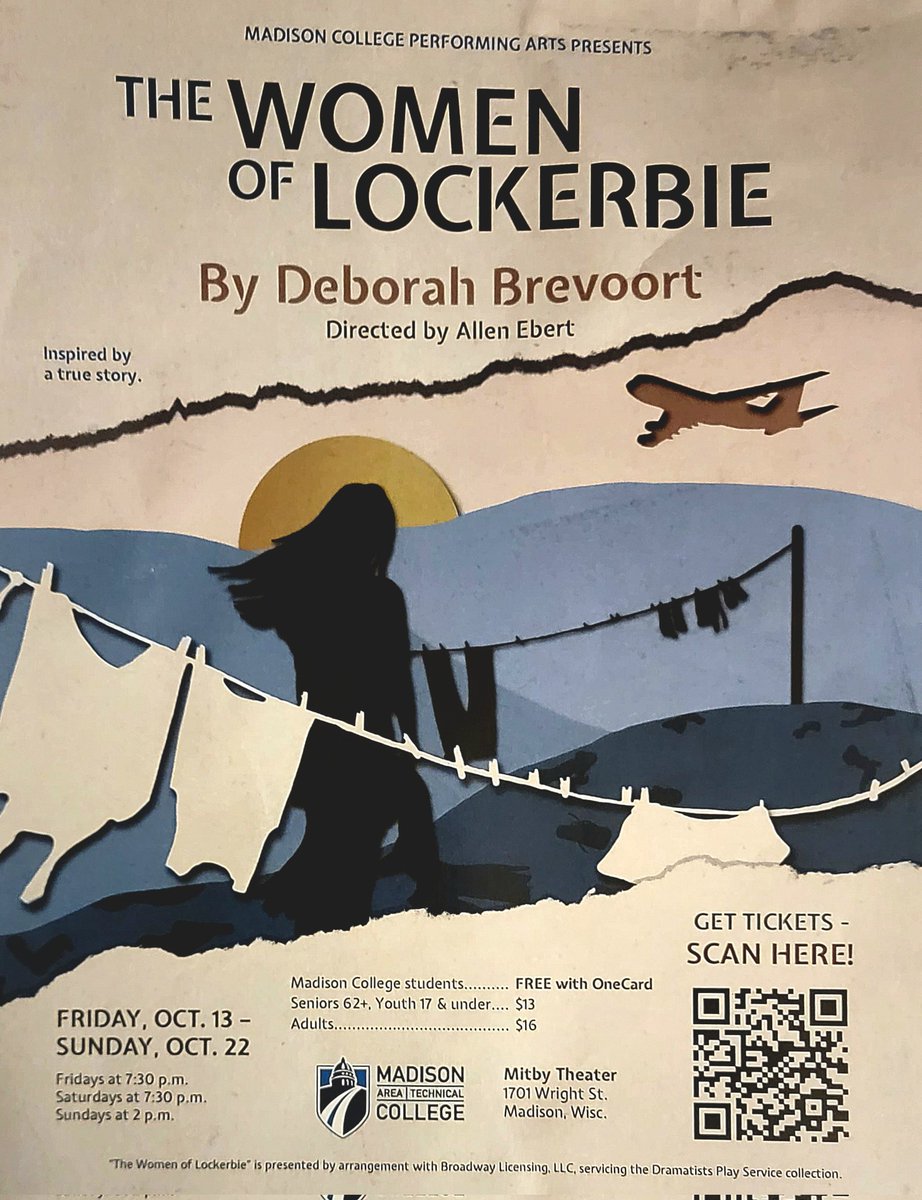 ❤️There's a lot going on. If you need something positive, see the 'Women of Lockerbie' at @MadisonCollege Mitby Theater. ❤️We're amazed by Producer Karen Saari & Assistant Director Dranna Goldsby & info on the award winning play. ❤️Here's our interview: civicmedia.us/shows/max-ink-…