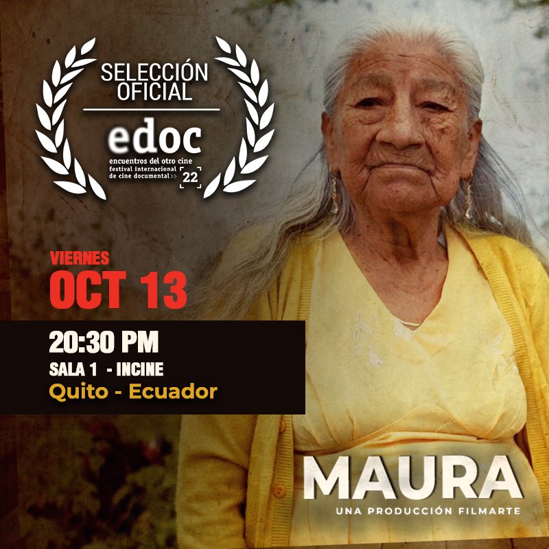 Filmarte_ec's tweet photo. 🤗 Si te perdiste la primera función de “Maura” en Quito, no te preocupes, ¡tenemos una segunda función en el @FestivalEDOC!
#Maura #EDOC #22EDOC #CineDocumental #DocumentaryFilm #FilmFestival
🧵 https://t.co/bTEQaYfuJm