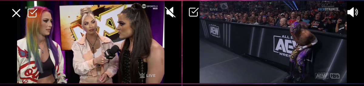 SunnygMusic's tweet photo. The only way to watch tonight #WWEVsAEW @WWENXT @AEW 

How are you guys watching?? https://t.co/Clp70oFLKP