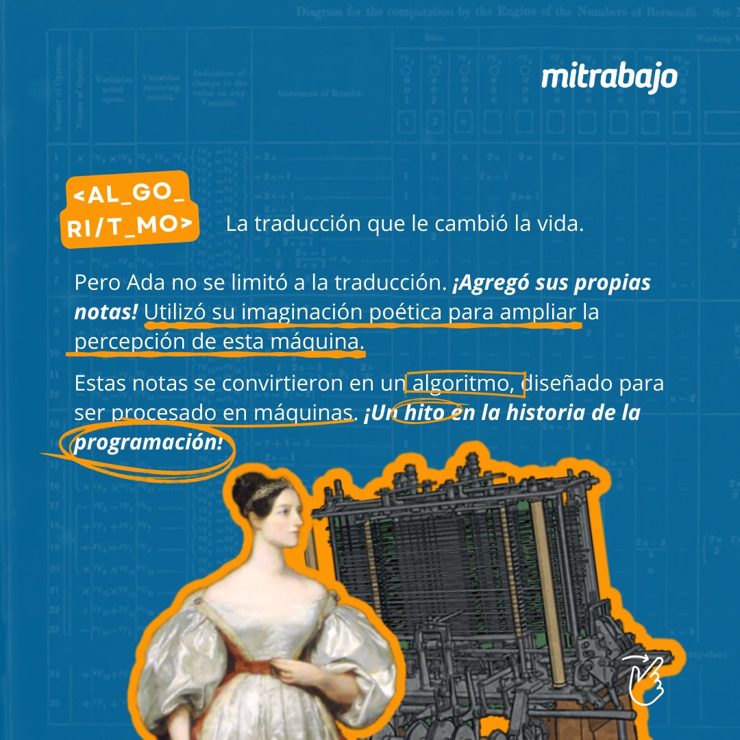 MiTrabajo_Red's tweet image. #AdaLovelace #Innovación #Software #Empresa #DíaDeAdaLovelace #MujeresEnTecnología #MiTrabajo
