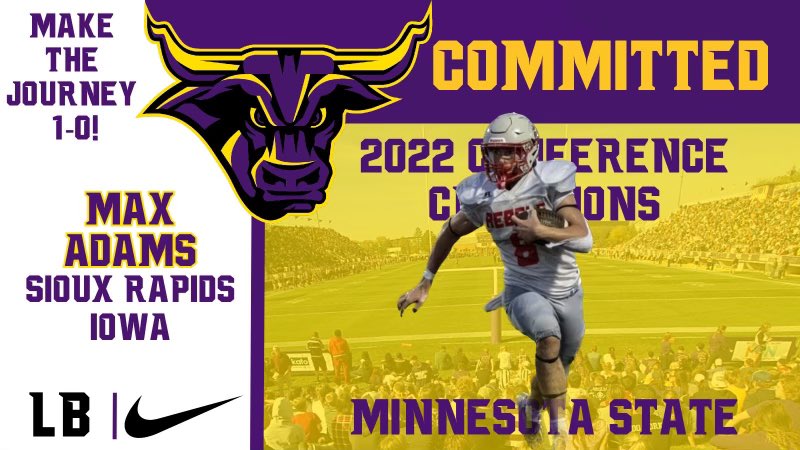 I am proud to announce my commitment to the University of Minnesota State. I would like to thank my family, coaches, and teammates who helped me get here. Can't wait to get started. Roll Herd🤘!
<a href="/CoachHevel50/">Graham Hevel</a> @hoffner_todd <a href="/Todd_Taylor28/">Todd A. Taylor Jr.</a>