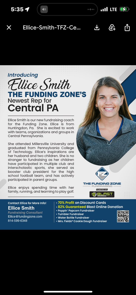 TheFundingZone's tweet photo. Proud to announce our newest Fundraising Rep in PA Ellice Smith who will be helping Central &amp; Western PA teams #fundraise We now have 8 full time #fundraising reps in the State of PA! Please welcome her to the family!  Ellice@FundingZone.com #leadingtheway @PaFootballNews https://t.co/D4tth1GIUN
