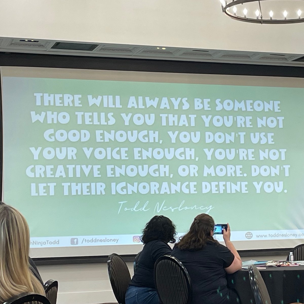 lauren_houser's tweet photo. This was the way the @TEPSAtalk AP conference wrapped up! Beautiful & encouraging words from a terrific leader @TechNinjaTodd ! We are serving for such a time as this! #driveoutfear #serveall #thisisthetime @amy_privott @Akin_Principal https://t.co/LmCQ37UVHN
