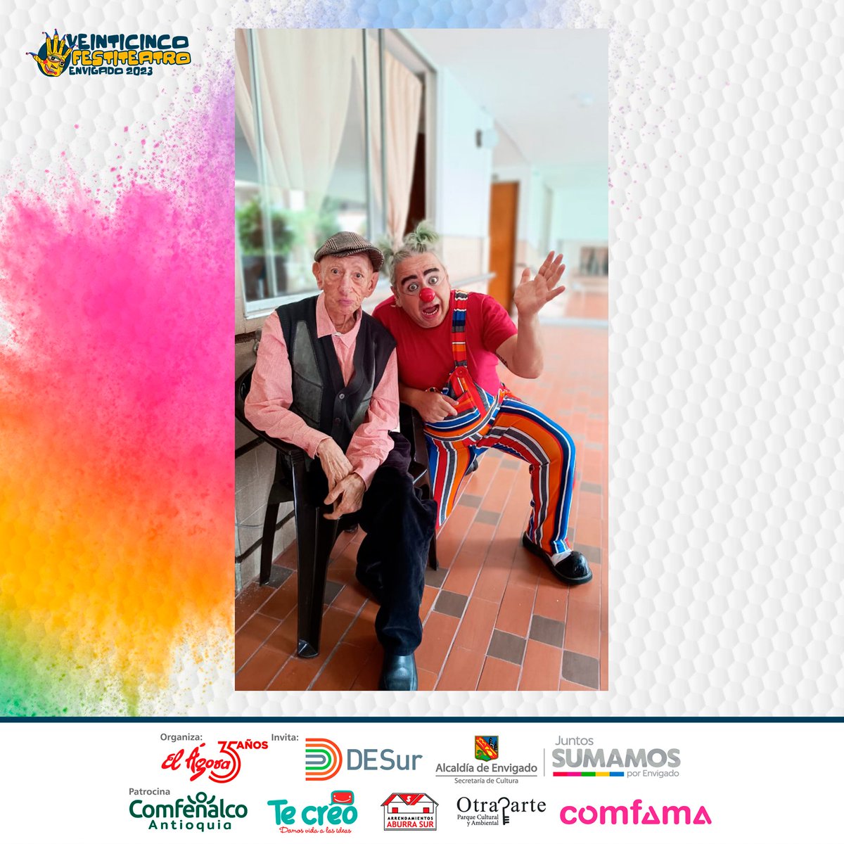 festiteatroenvi's tweet photo. #AsíVivimosElFestiteatro 
#payasoshospitalarios voluntarios y de @agiteteatro en el Hogar de adultos mayores Revivir.
El Festiteatro Envigado organizado por #ElÁgora con el apoyo de @AlcaldiaEnv #Desur @ComfenalcoAnt
@AburraSur #TeCreo @susoelpaspi #ParqueOtraparte @comfama https://t.co/1AKd2UWvxw