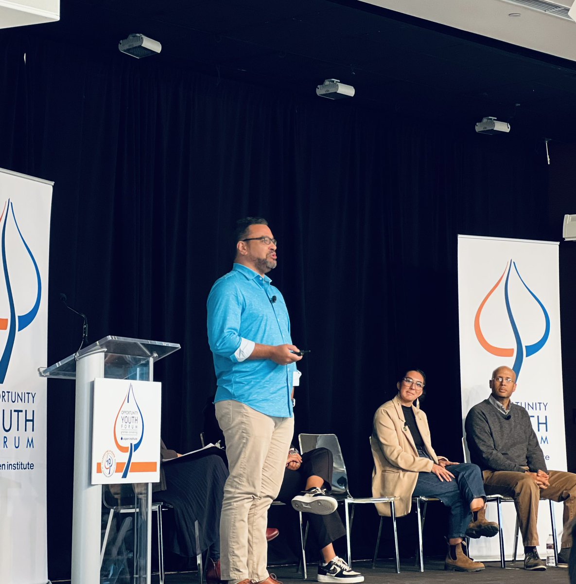 Happening Today: #OYF Convening Fall 2023 Moments from today’s lunch plenary on centering Belonging, Meaning-making, Wellbeing and Purpose (BMWP) featuring: Geneva Wiki, Dr. Anthony Burrow, Arnold Chandler, and Andrea Wagner.