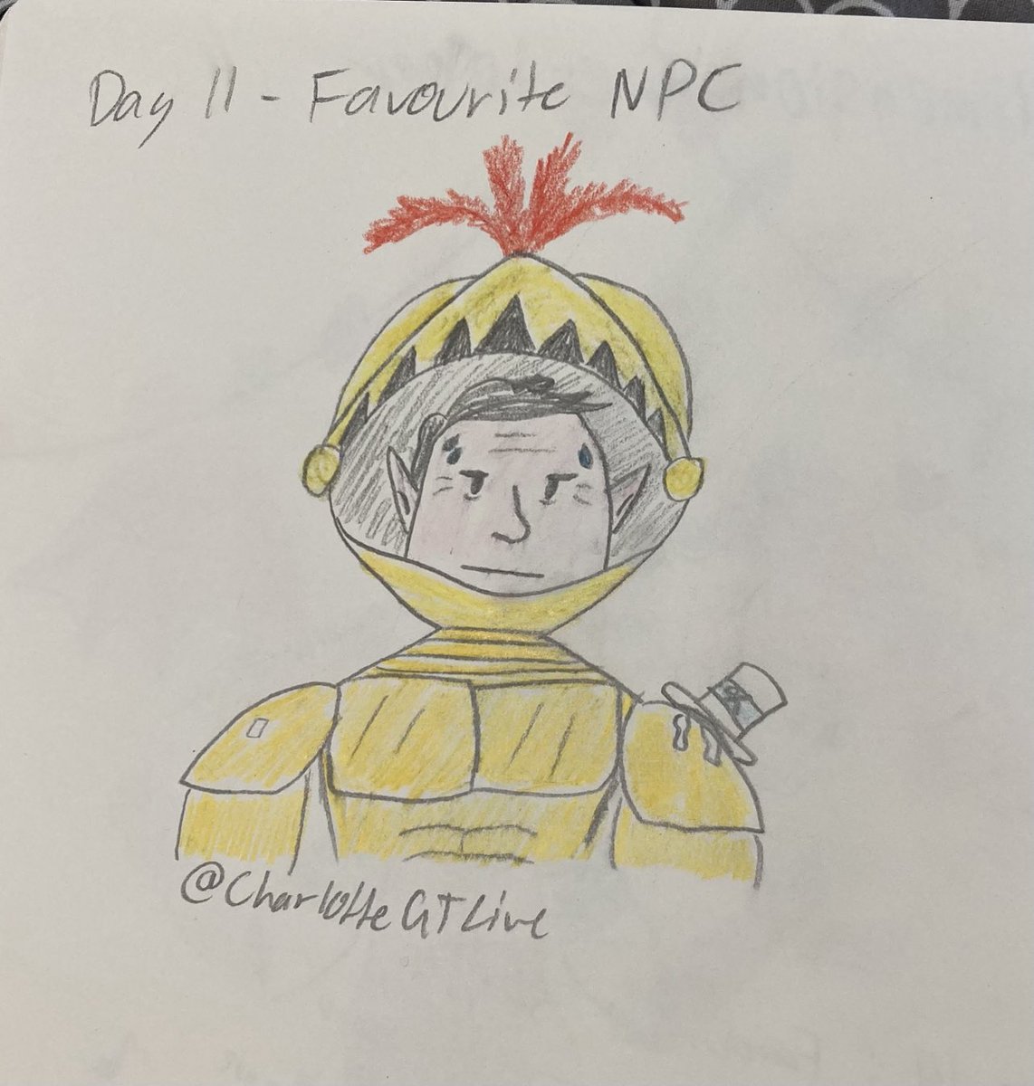 CharlotteGTLive's tweet photo. #dimensiontwentober For Day 11 I chose Gileer Faeth. Specifically, here he is in the pride armour from sophomore year. I also enjoy when he used his turn in combat at the start to curl up into a ball in the corner 😂 Classic 👌 https://t.co/IrqLLHSR9P